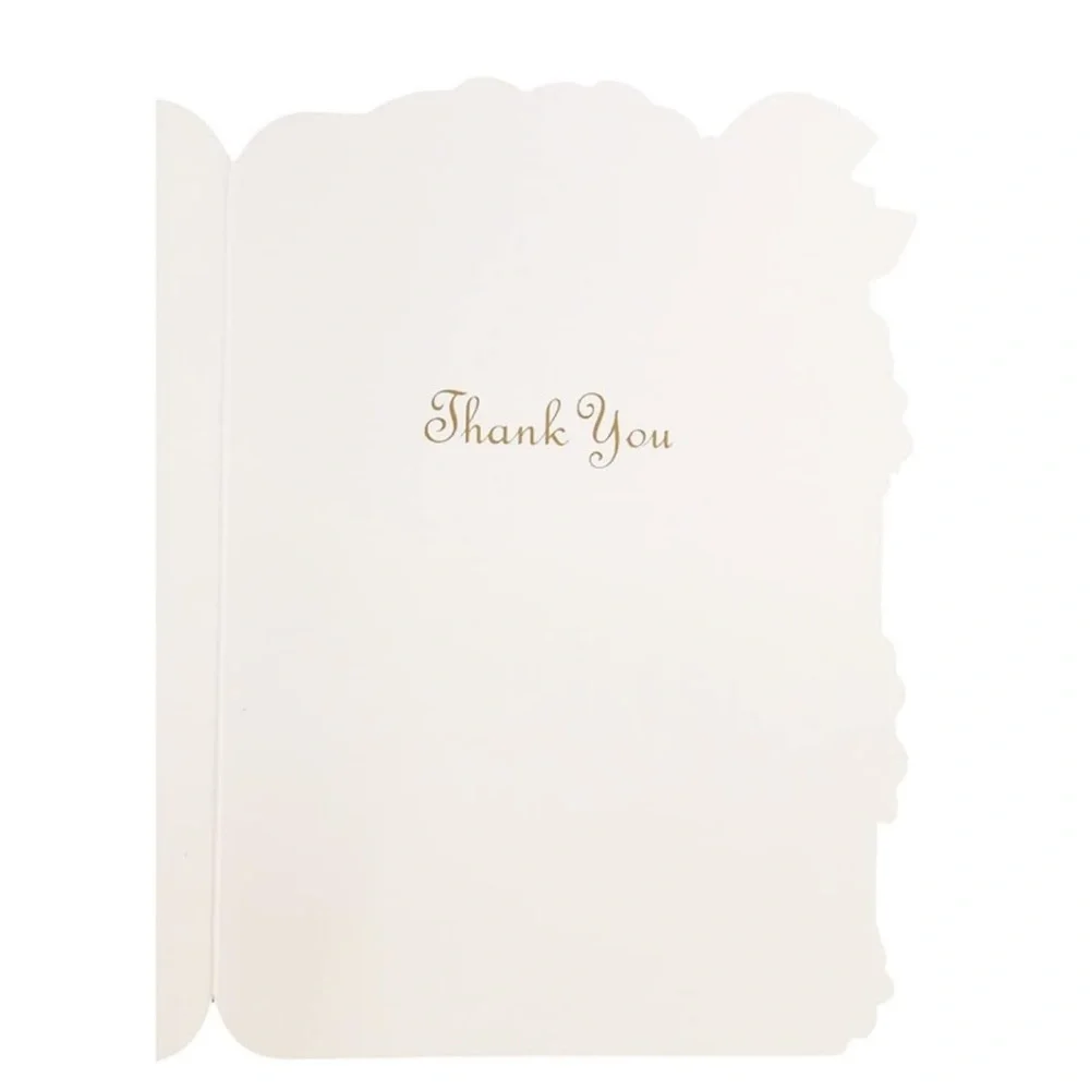 Punch Studio Hydrangea Blush Embellished Die-Cut Thank You Card, 5” x 7” (66848)